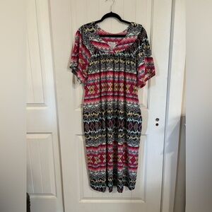 Ekouaer cotton loose flowing house dress with pockets Size XL